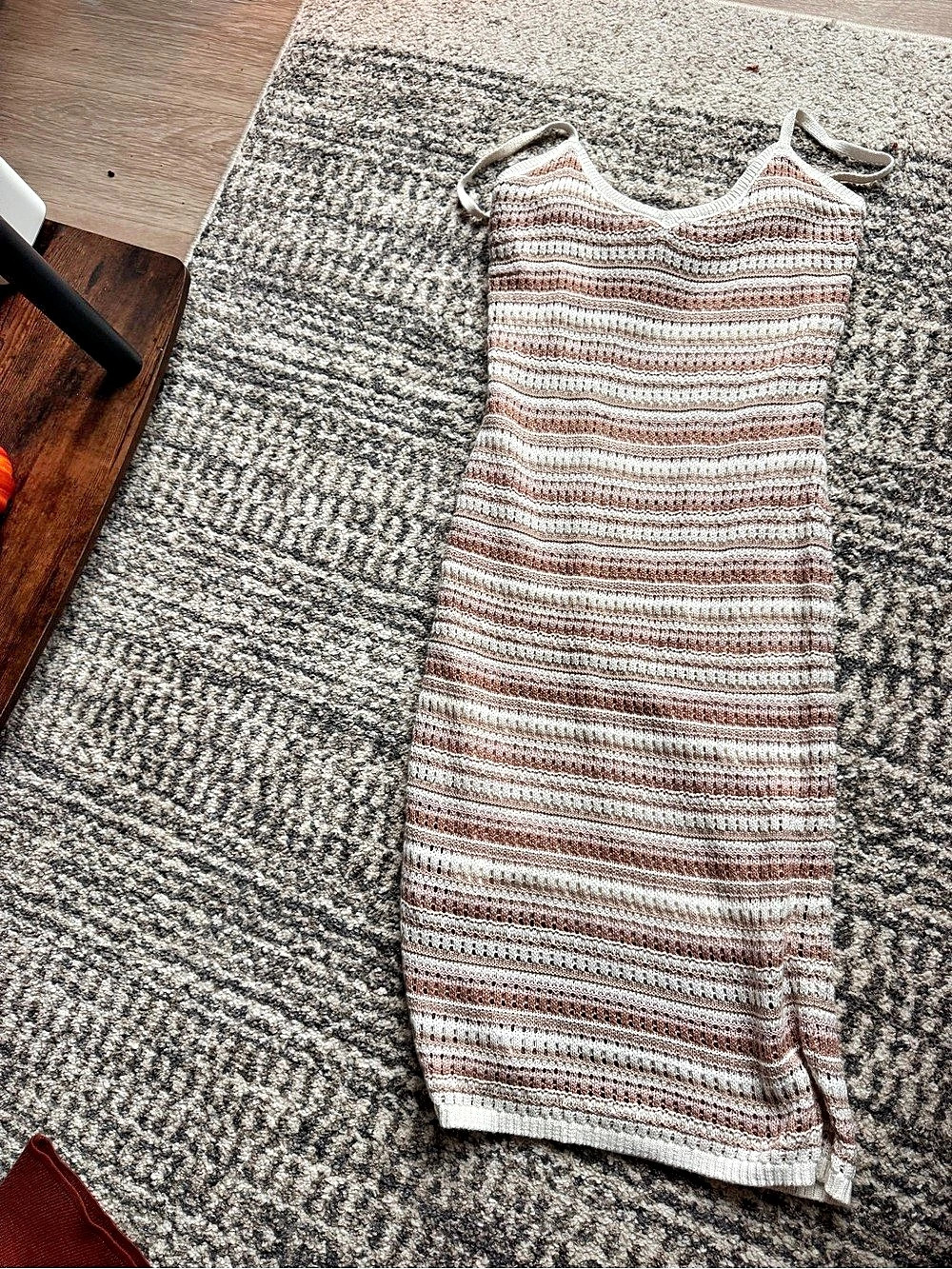 Olive + Oak Striped Mini Dress in Pink & White Size Large Like New